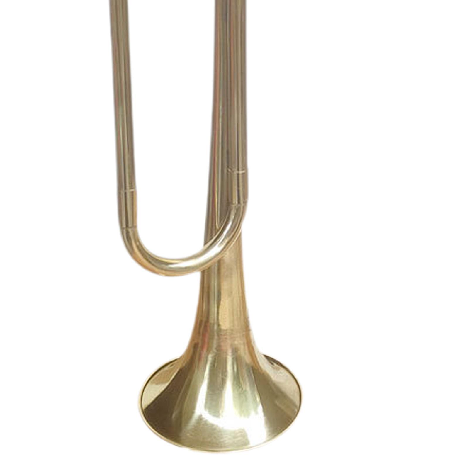 Musical Instrument Bugle - แตรทองเหลืองมาตรฐาน คีย์ C ขนาดกะทัดรัด สำหรับการเดินแถว ทำจากทองเหลืองสีเหลือง