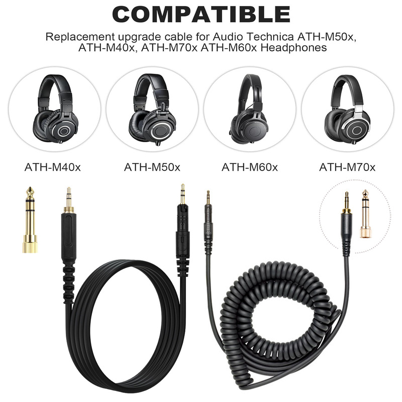 สายสัญญาณเสียงแบบขดสำหรับเปลี่ - Audio Technica Headphone Ath-M50X บทวิจารณ์และราคา